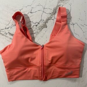 BCG Hi-Support Coral Sports Bra with Zipper